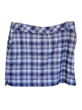 Izod Golf Plaid Skort Womens Blue White Stylish Comfort outdoors active wear